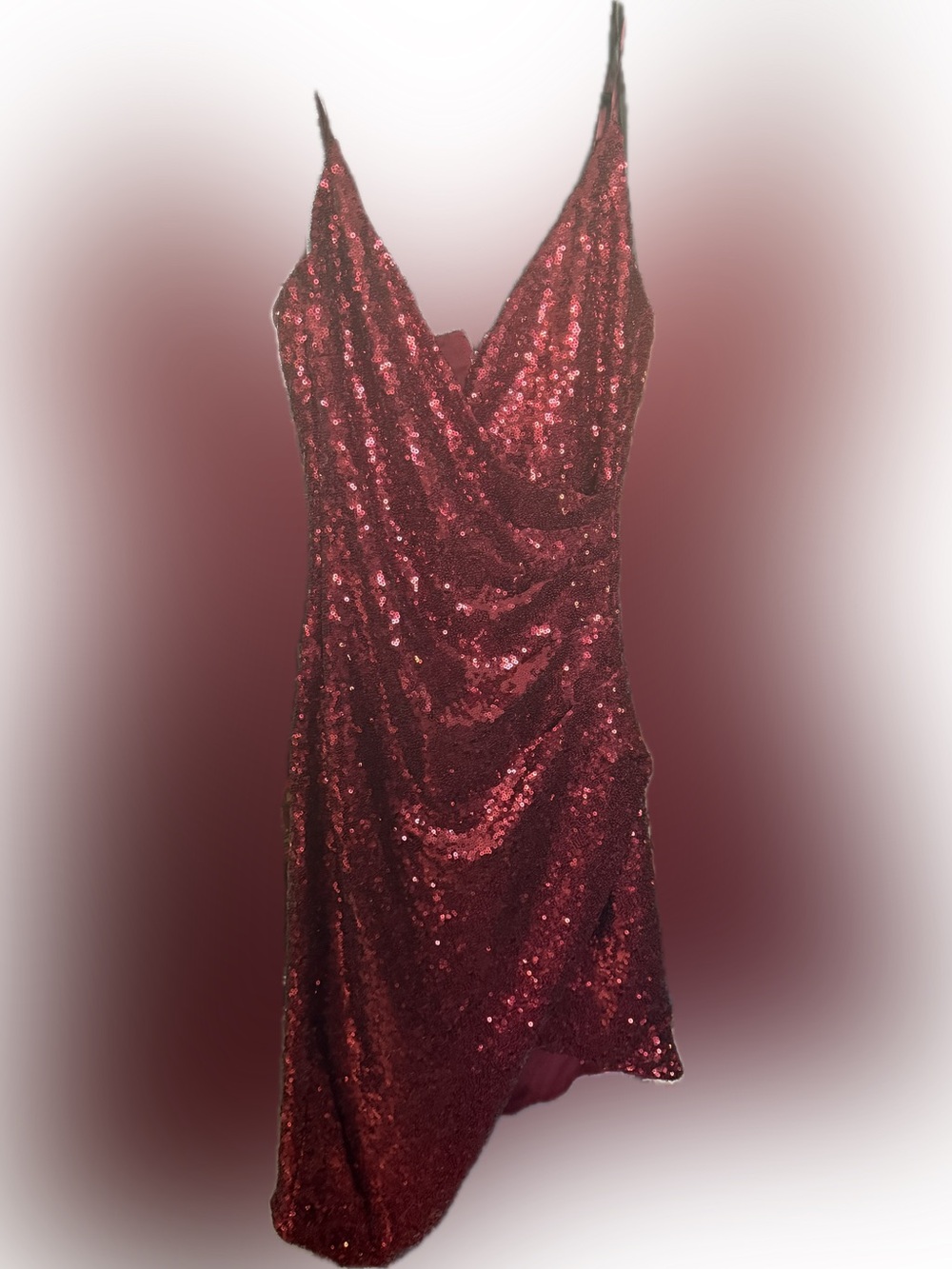 B. Smart Burgundy Sequin Prom Dress